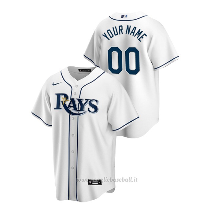 Maglia Baseball Uomo Tampa Bay Rays Personalizzate Replica Primera Bianco